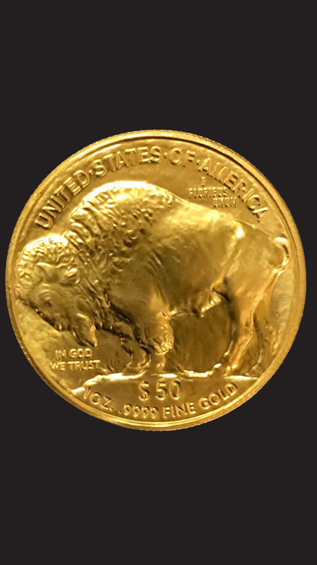 1 OZ American Buffalo 2017 Tungsten 24K Gold plated with 300 microns